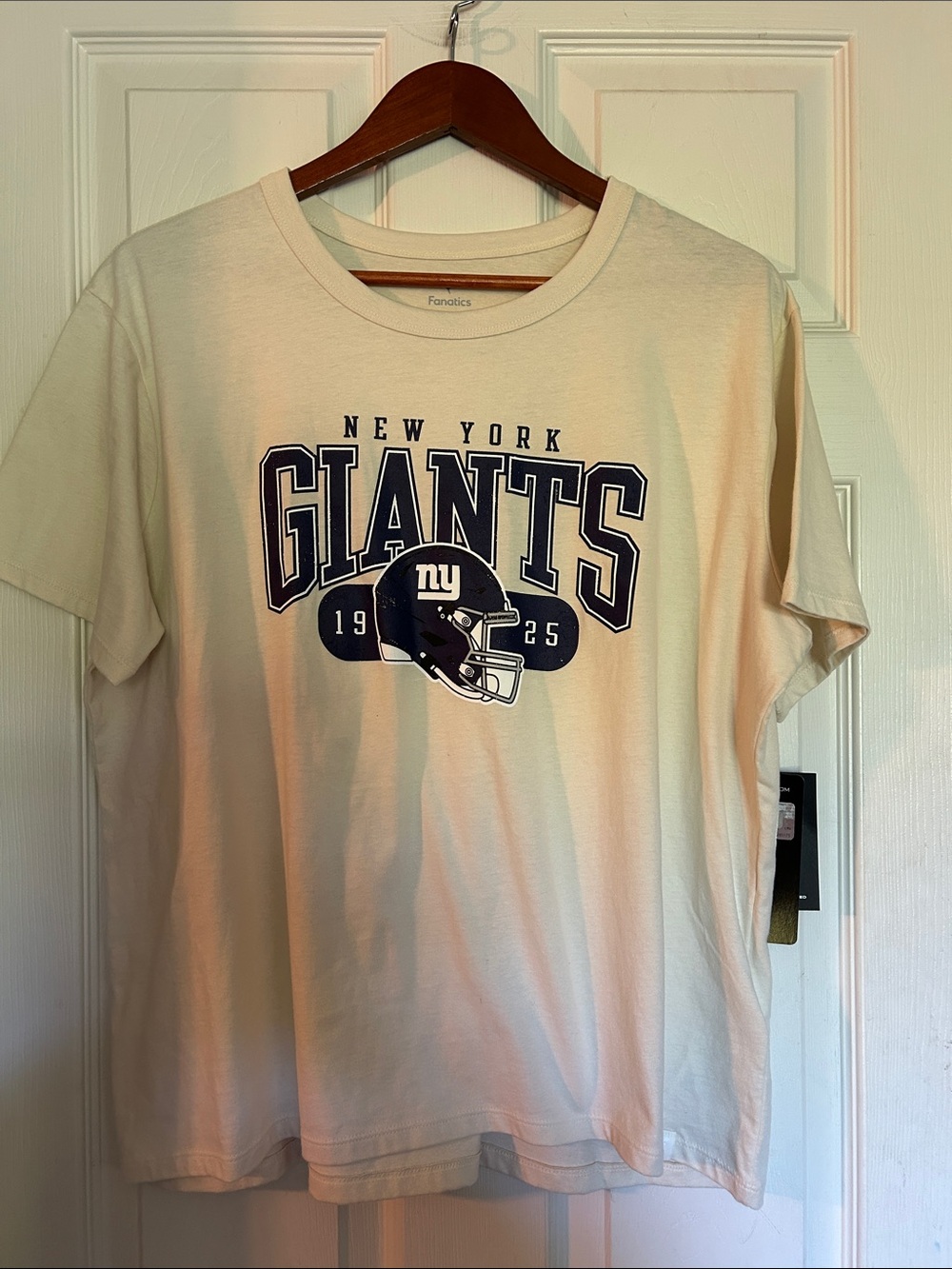 Fanatics Cream New York Giants Navy Graphic T‑Shirt